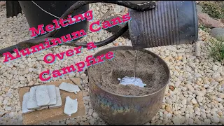 Melting Aluminum Cans Over a Campfire