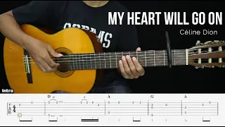 My Heart Will Go On  (Drop D Version) - Fingerstyle Guitar Tutorial + TAB & Lyrics