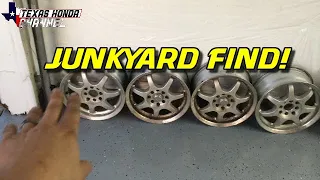 New wheels for the drag slicks! (Junkyard score)