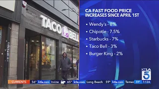 Report: Some, but not all fast food chains have raised prices since California's minimum wage law to