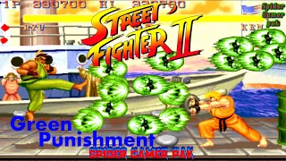 Street Fighter 2 - Super Green Punishment 2022 Edition - Green Ryu On fire Playthrough