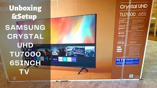 Unboxing & Setup SAMSUNG Crystal UHD|Samsung TU7000 65” 4K Smart TV|LED TV