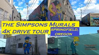 Simpsons Murals | 4k Driving Tour | Springfield, Oregon |  Dashcam