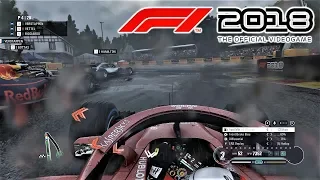 F1 2018 - Heavy Rain at Spa - 25% Race - 4K Ultra Graphics Gameplay