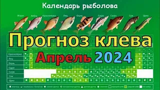 Календарь рыбака на Апрель2024 Прогноз клева рыбы на Апрель Лунный календарь рыболова Апрель 2024