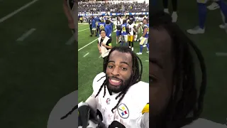 Kenny Pickett, Najee Harris, Patrick Peterson right after the W 🙌 #steelers #nfl