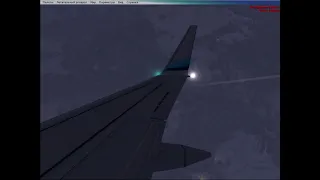 FSX Боинг-737 уход на второй круг и посадка ночью в тумане по КГС