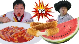 선생님 몰래 떡볶이 먹기ㅋㅋ TTeokbokki Cheese Watermelon MUKBANG