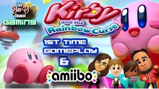 First time playing Kirby and the Rainbow Curse for Wii U Multiplayer &  Amiibo usage