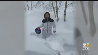 Vermont Family Surprised By Wall Of Snow Outside Home After Nor'easter