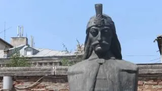 video clip - vlad the impaler - statue in front of the "princely palace" - bucharest - sidneysealine