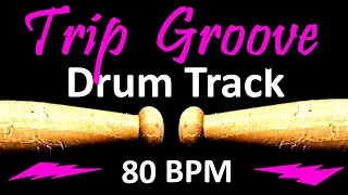 Trip Groove Drum Track - 80 BPM Drum Beat for Bass Guitar Backing Tracks, Drum Beats Instrumental