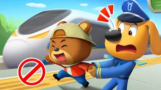 Seguridad en el Tren 🐻🚆 Dibujos Animados 🔍Sheriff Labrador en Español