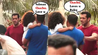 Awe! Salman Khan Cute Reaction when KID wanted to hug Him @Dabang3 Wrap up