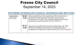 Fresno City Council Meeting 9/14/23