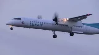 LX-LGF Luxair Dash 8 Q400 Landing at Hamburg Airport