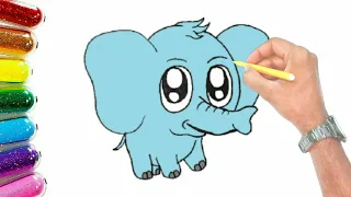 How to draw an elephant | Easy elephant art | painting | drawing for kids | Art | easy | coloring