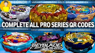 COMPLETE ALL PRO SERIES QR CODES BEYBLADE BURST APP |  TALK BEYBLADE