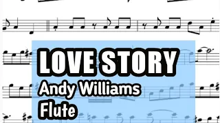 Love Story FLUTE Sheet Music Backing Track Play Along Partitura