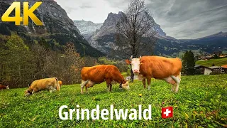Grindelwald Switzerland Walking Tour 4K 60fps - Heavenly beautiful Swiss village
