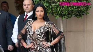 Nicki Minaj Wears A Snake Dress While Leaving The Montage Hotel In Beverly Hills 4.3.17
