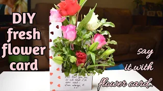 DIY Fresh Flower Card | Fresh Flowers and Card in One | Crafty Ellie