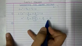 Completing the square method for Exercise 4.3 Quadratic equations maths class 10