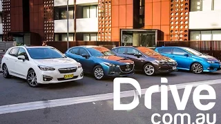 2017 Subaru Impreza v Mazda3 v Toyota Corolla v Holden Astra Comparison | Drive.com.au