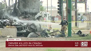 Driver killed in fiery crash in Phoenix