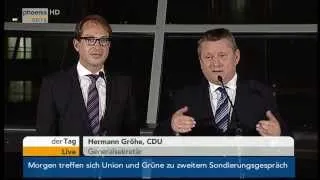 Große Koalition: Gröhe, Dobrindt und Nahles nach der zweiten Sondierungsrunde vom 14.10.2013