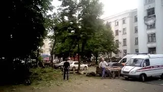 Ракета из Самолета по Луганской администрации 2 июня 2014