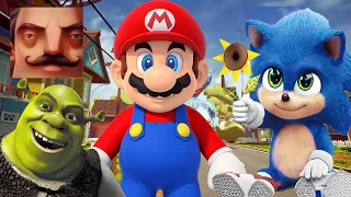 Hello Neighbor - My New Neighbor Sonic Mario Shrek Toy Story Rex Gameplay Walkthrough