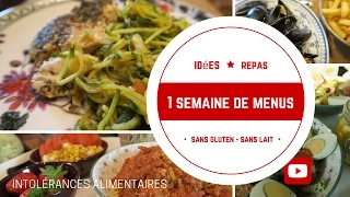 Une semaine de repas sans gluten et sans lait