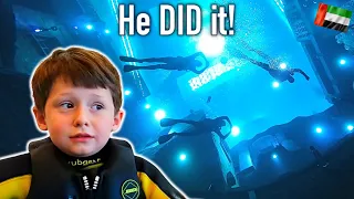 JoeJoe Overcomes Fear of DEEPEST Pool in the World! Deep Dive Dubai