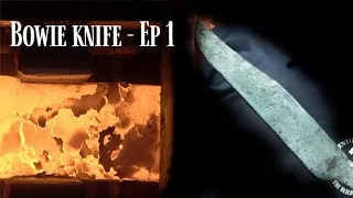 Making a multi-bar twist Damascus Bowie knife  [Episode 1]