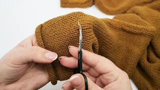 Как укоротить вязаное изделие ✂ How to shorten knitwear
