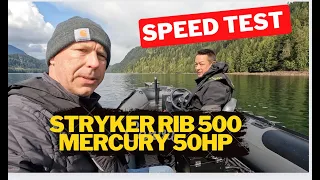 SPEED TEST ⎸  STRYKER RIB 500 with Mercury 50HP MOTOR