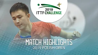 Yan Sheng vs Gilles Michely | 2019 ITTF Polish Open Highlights (Group)