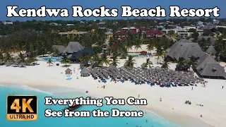 Kendwa Rocks Beach Resort Zanzibar from Drone and from the Beach in 4K