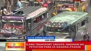 BT: Ilang transport groups, naghain ng petisyon para sa dagdag-pasahe