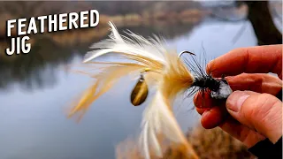 Making Jig lure out of coins and rooster feathers