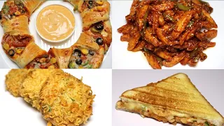 4 Vegetable Snacks,Pizza, Sandwich, Chilli potatoes, Noodles Cutlets By Recipes of the World