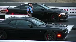 So,Who's Quickest ? Hellcat Charger or Challenger -drag racing