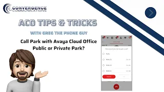 Using the Call Park Feature of Avaya Cloud Office.