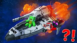 Mikey and JJ Survive The SPACE SHIP CRASH in Minecraft Maizen!