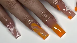 3 Week Refill Ombre 3D Flower Abstract Acrylic Nails