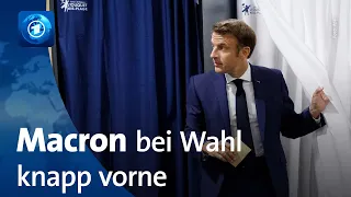 Parlamentswahl in Frankreich: Macron in erster Runde knapp in Führung