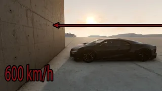 Bugatti Chiron Super Sport vs Wall 600 Kmh! BeamNG Drive