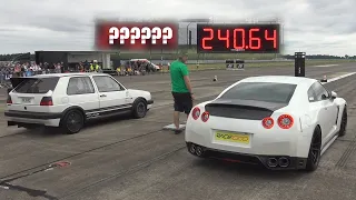 NISSAN GTR R35 vs VW GOLF 2 VR6 TURBO 950HP... WHO WON?