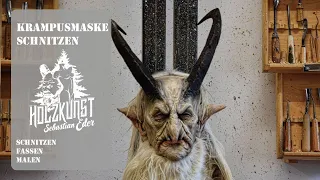 Holzkunst Eder Sebastian:  Timelaps / Schnitzen und fertigen einer Krampusmaske